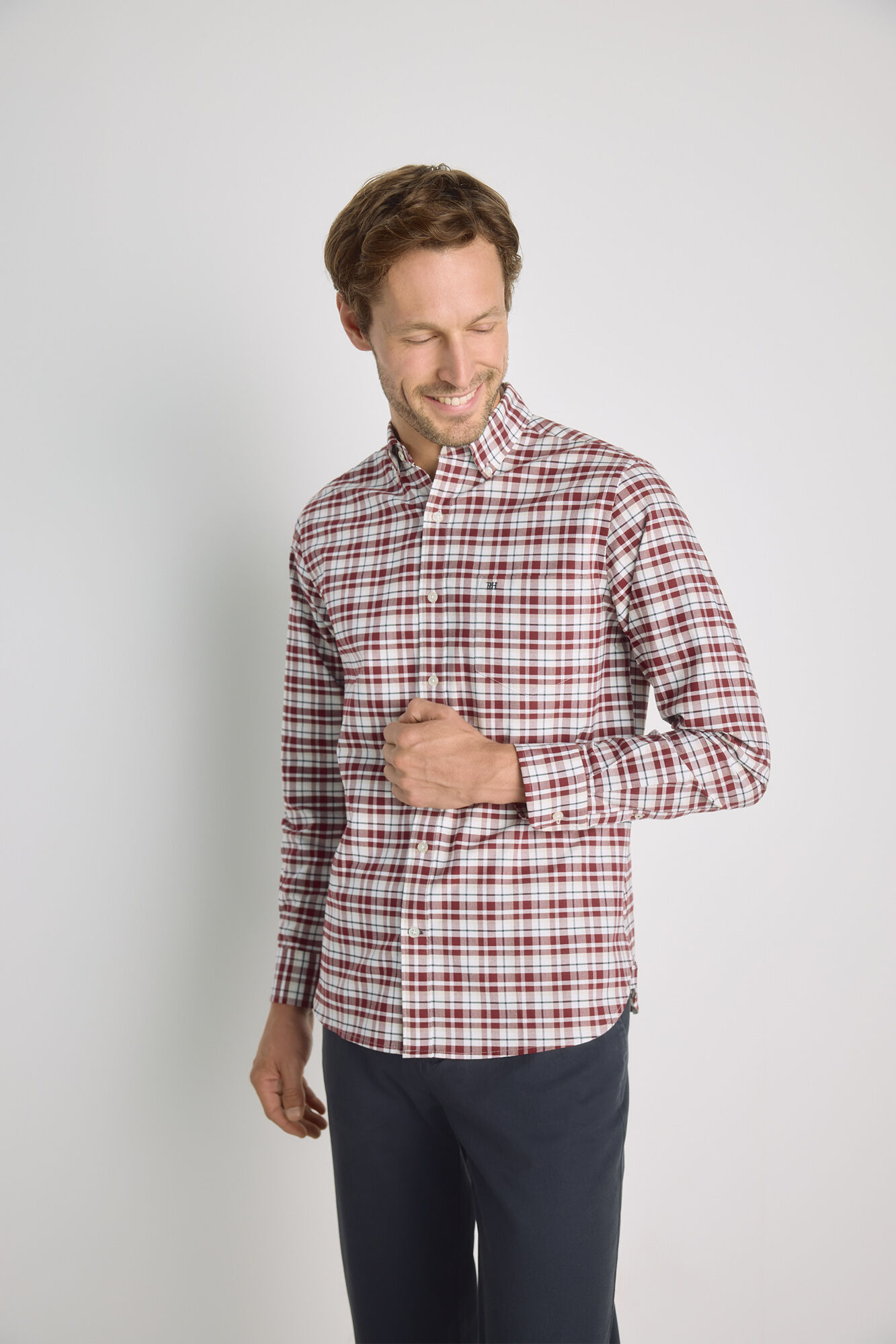 Pedro del Hierro Camisa cuadros manga larga