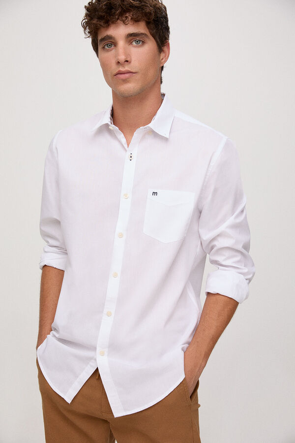 Fifty Outlet Camisa Popelina Lisa Branco