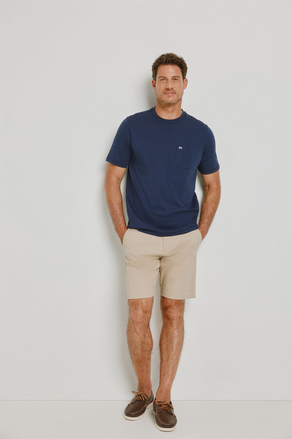 Pedro del Hierro T-shirt b&aacute;sica com logo bordado Azul