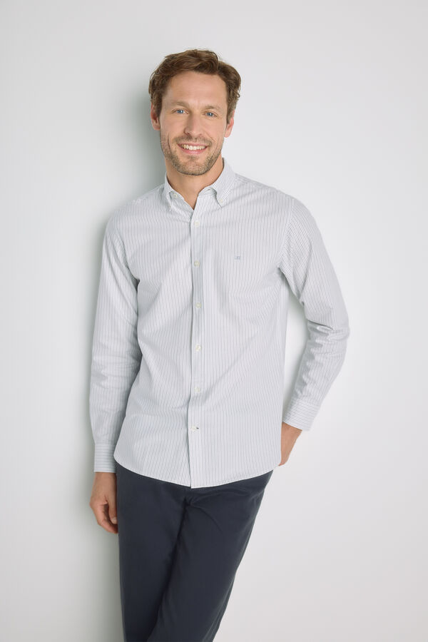 Pedro del Hierro Camisa rayas manga larga Marengo