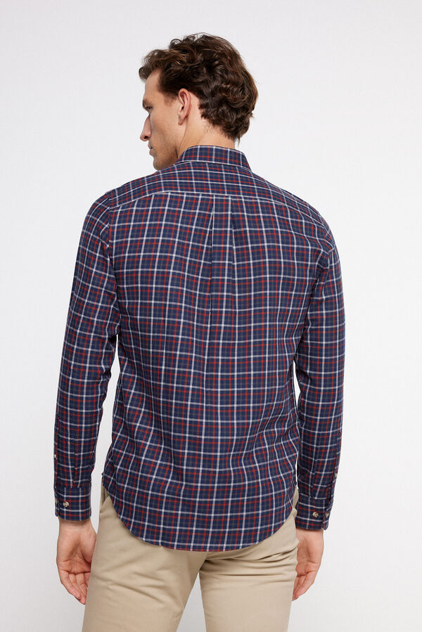 Milano Camisa Twill Cuadros Azul