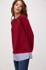 Fifty Outlet T-shirt combinada botões Rosa