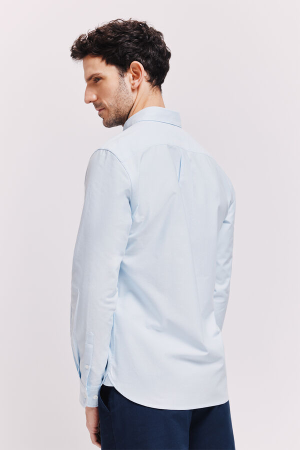 Pedro del Hierro Camisa lisa manga larga Azul Claro
