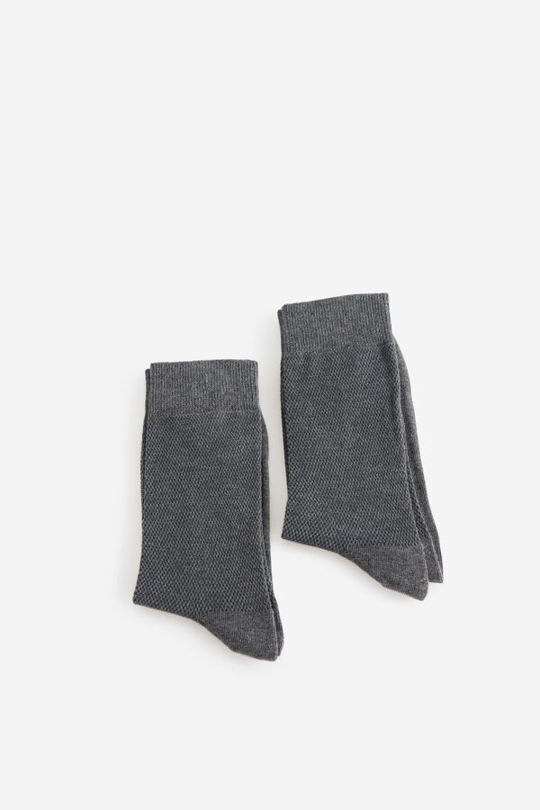 Milano Meias b&aacute;sicos estruturadas Cinzento oscuro