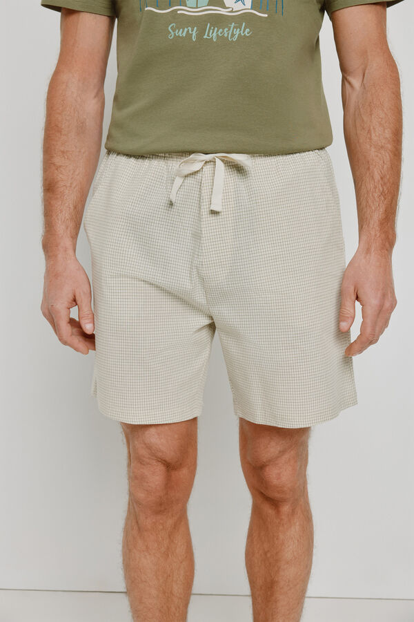 Milano Pijama de malha e tecido C&aacute;qui