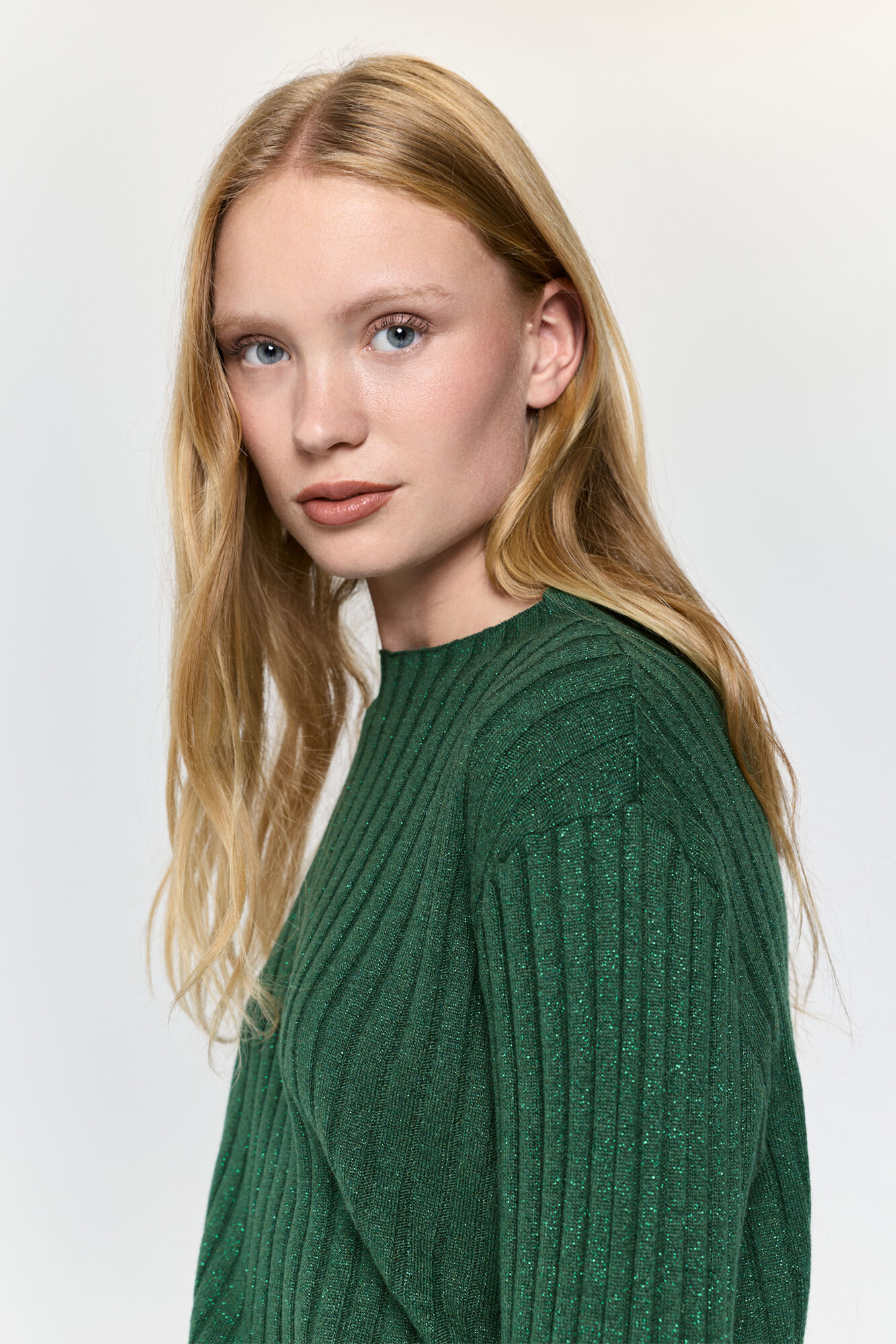 Milano Jersey de pico hilo metalizado