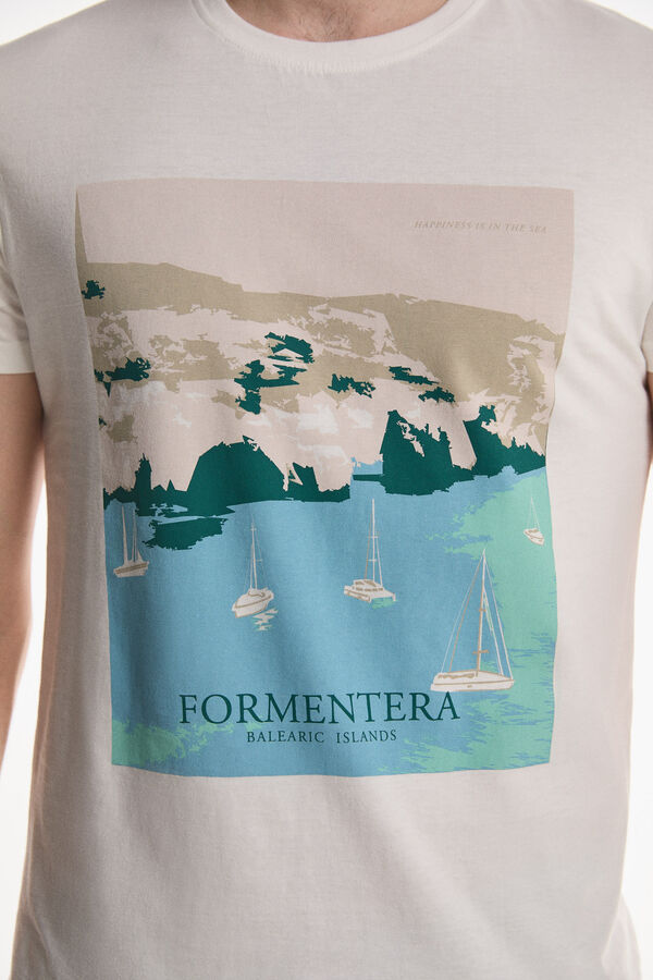 Fifty Outlet T-shirt estampada "Formentera" Branco