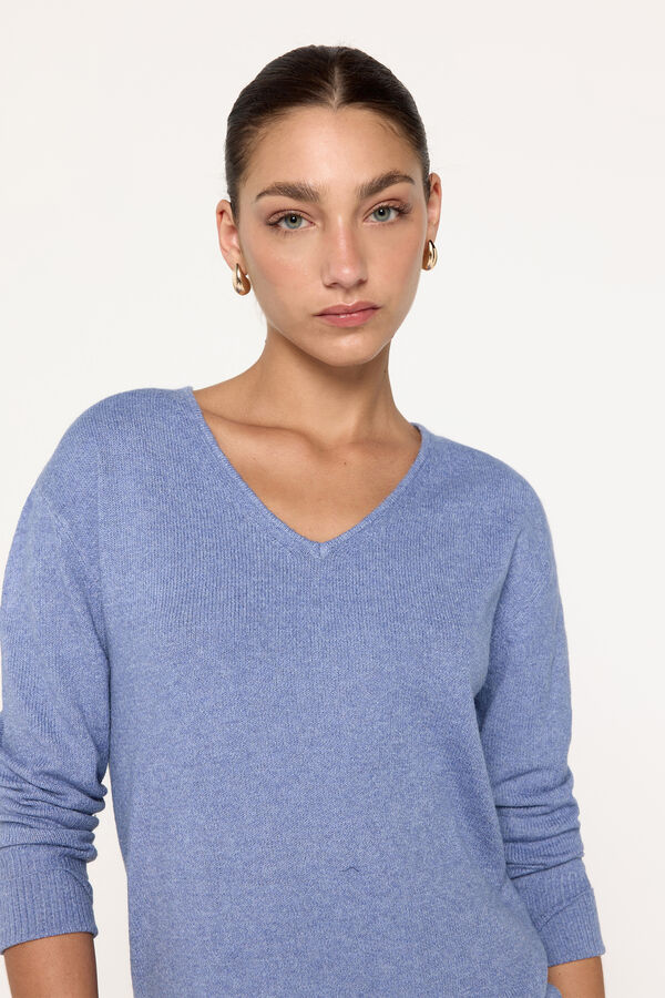 Milano Suéter básico com ajuste confortável Azul indigo
