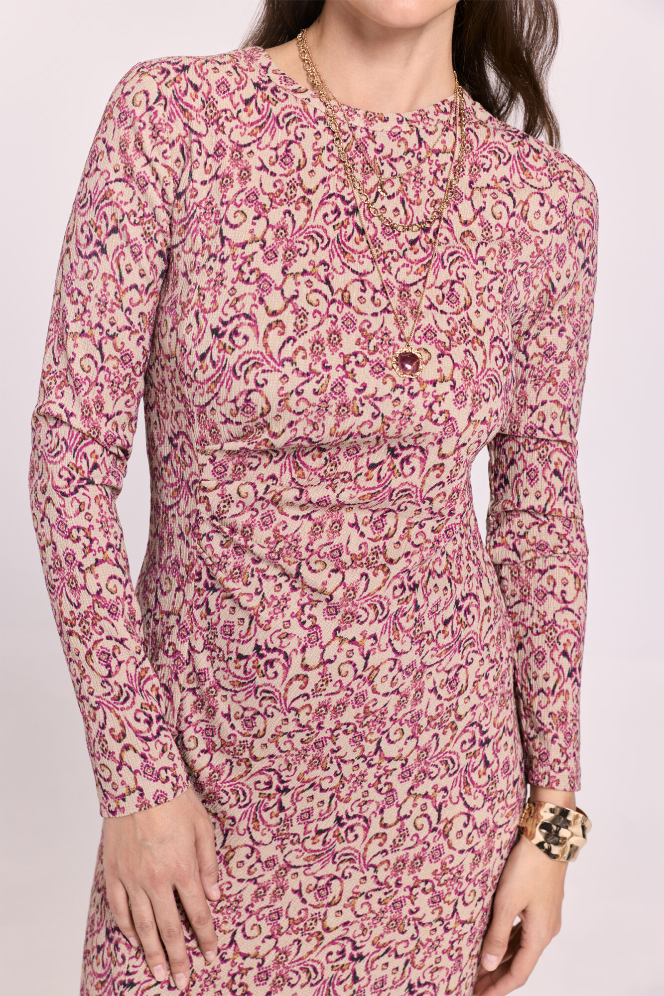 Milano Vestido drapeado estampado