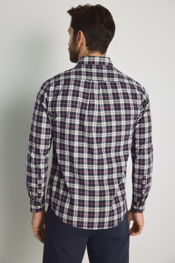 Milano Camisa cuadros manga larga Granate