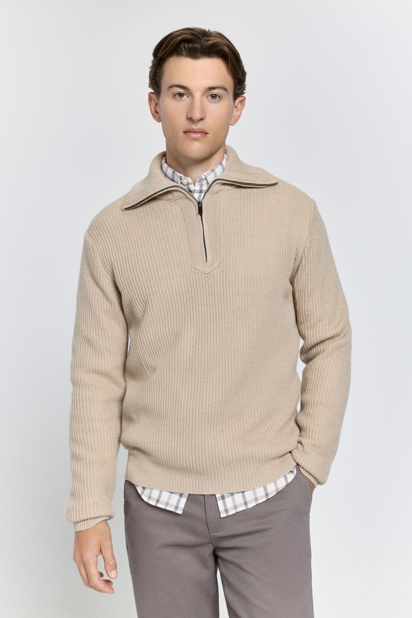 Milano C&aacute;rdigan de punto media cremallera