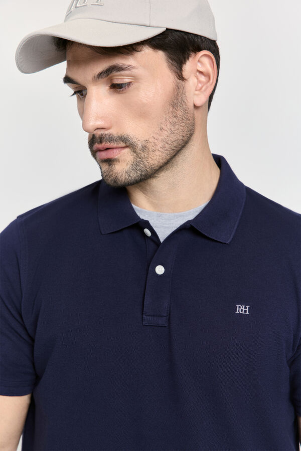 Pedro del Hierro Polo b&aacute;sico manga curta Marinho