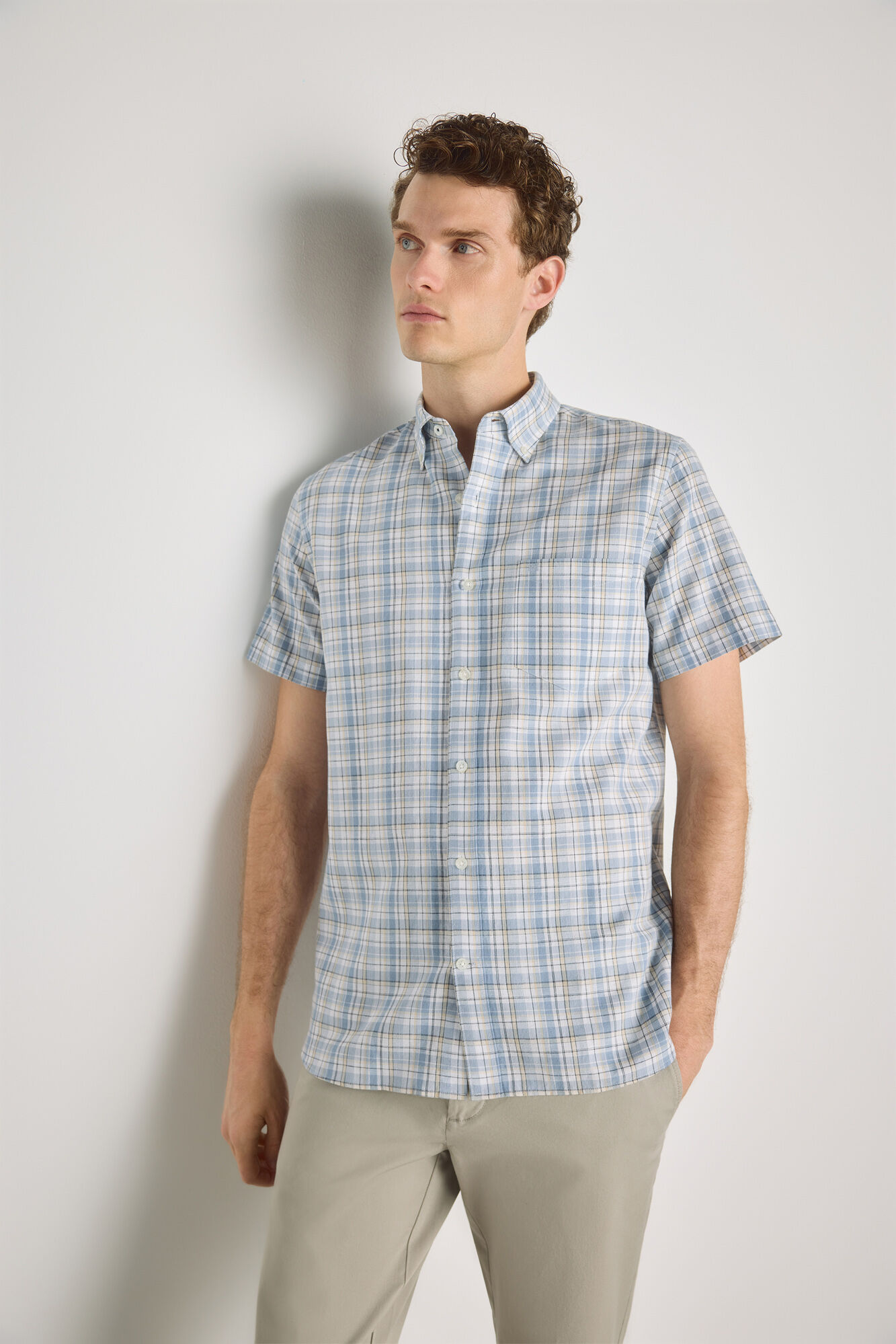 Pedro del Hierro Camisa cuadros manga corta