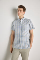 Pedro del Hierro Camisa de xadrez de manga curta Azul indigo