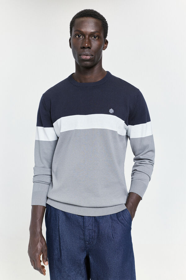 Springfield Jersey fantasía cuello caja Cinza claro