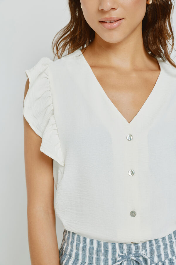 Milano Blusa com folhos Branco