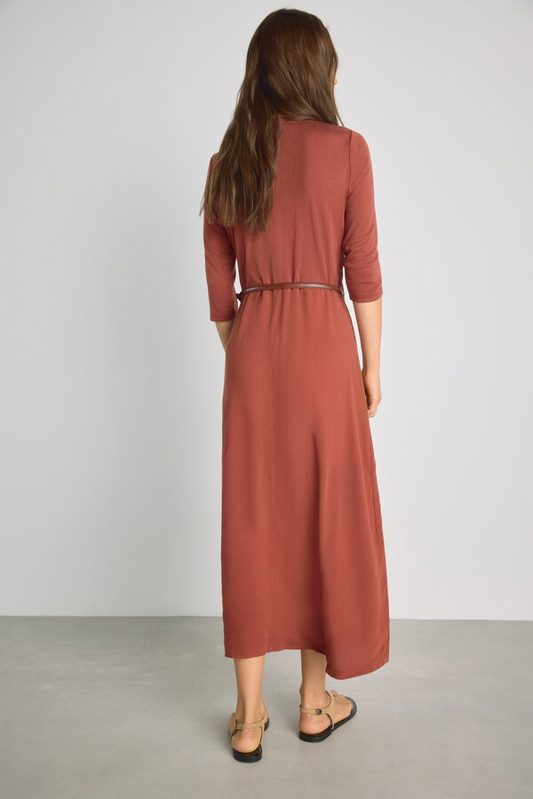 Milano Vestido escote pico Naranja