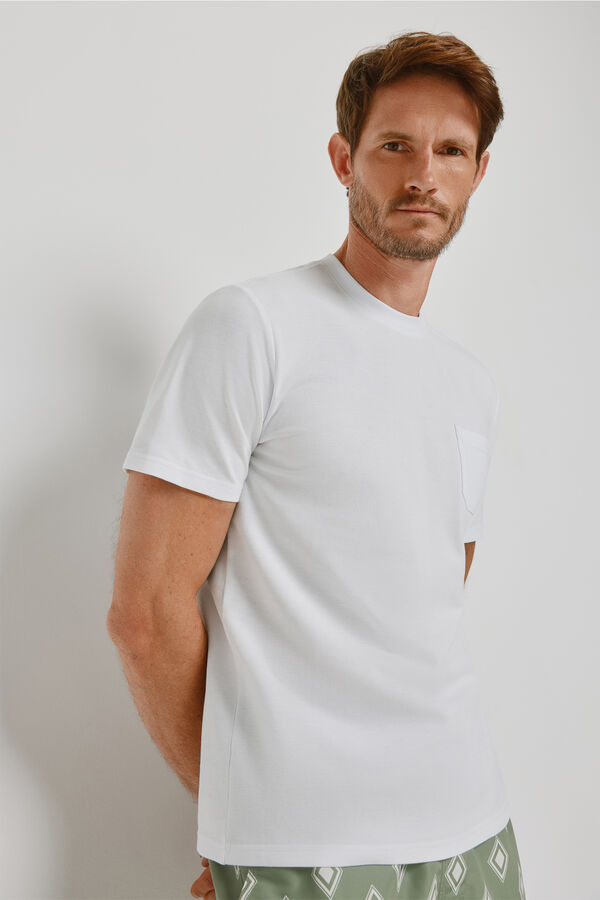 Milano Camiseta con bolsillo Blanco