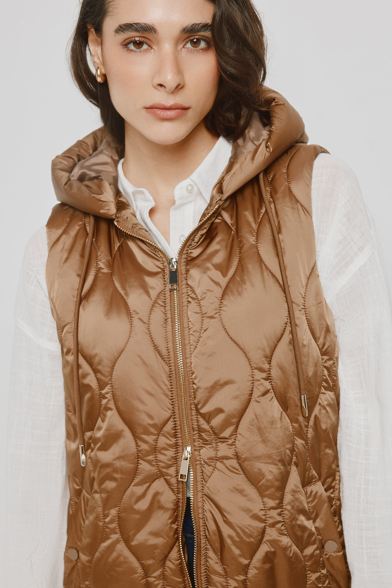 Milano Colete acolchoado com capuz