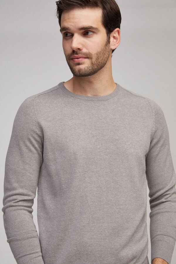 Fifty Outlet Jersey cuello caja Gris Claro