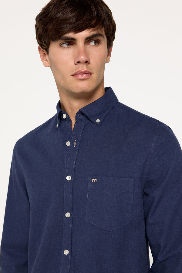 Milano Camisa Twill Lisa Azul