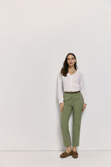 Milano Cal&ccedil;as chino com cinto C&aacute;qui