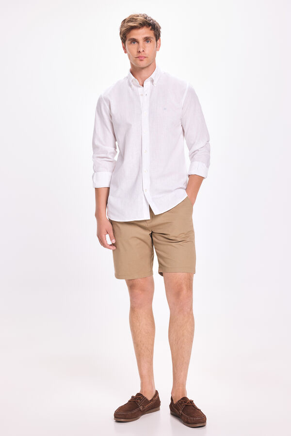 Pedro del Hierro Camisa Lino Pedro Del Hierro Blanco