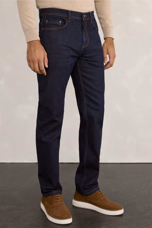 Pedro del Hierro Denim calça regular Marinho
