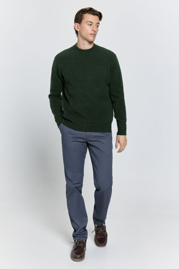 Milano Jersey cuello caja regular fit Verde