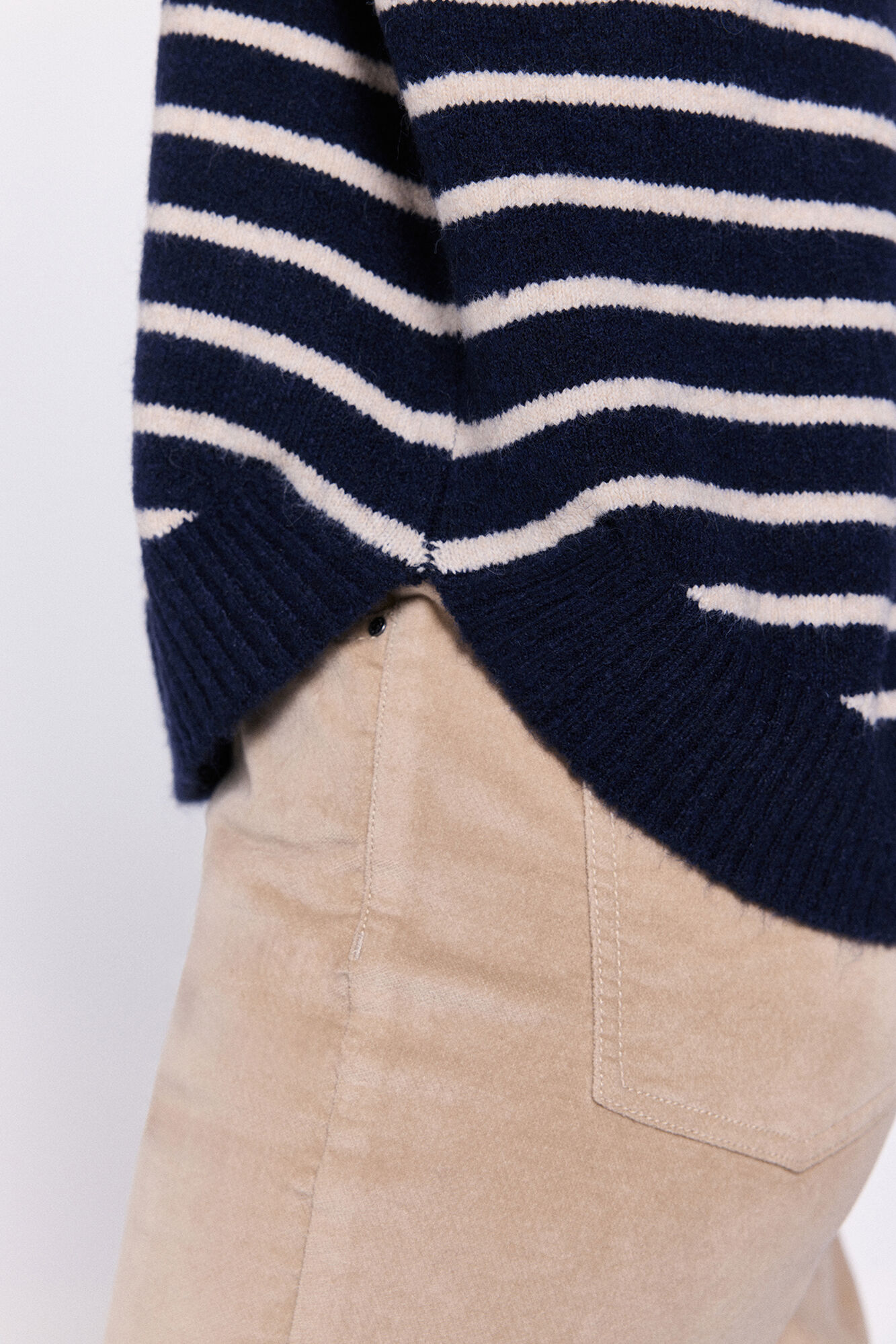 Milano Jersey rayas bicolor bajo redondo