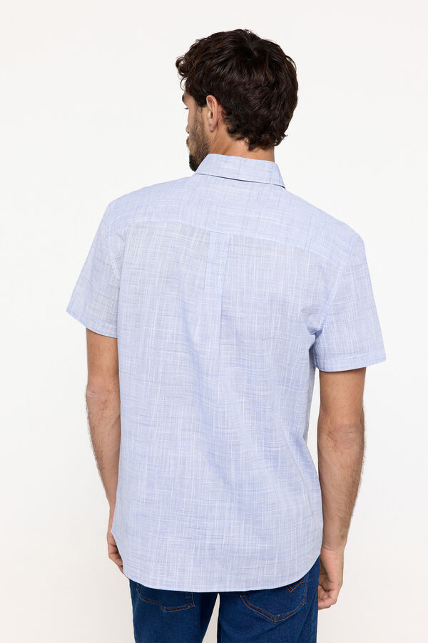 Springfield Camisa Slub Microcheck Azul