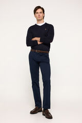 Milano Camisola com gola em bico com patch Marinho