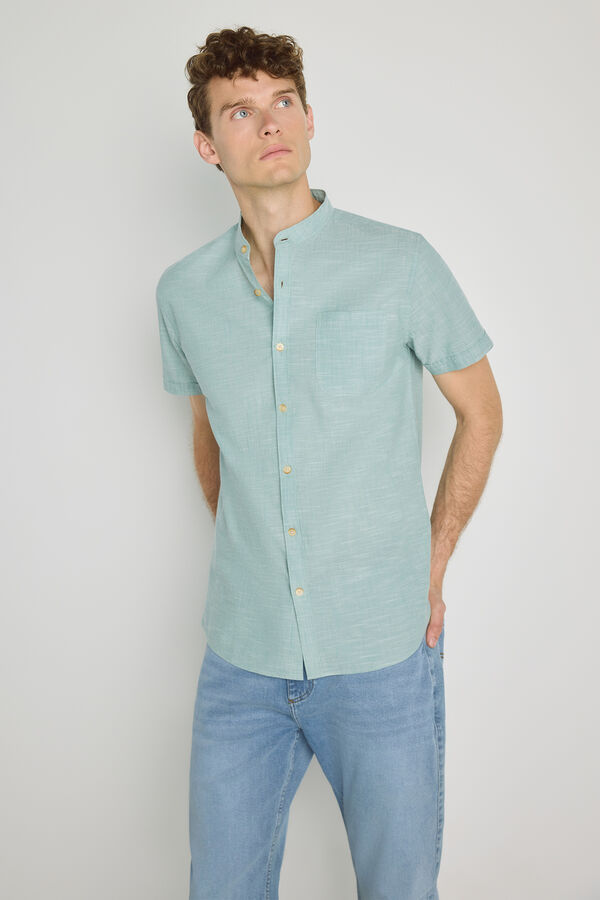 Milano Camisa gola mao manga curta Azul
