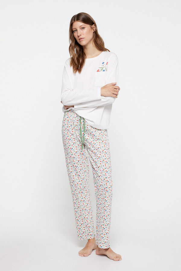 Fifty Outlet Pijama largo flores beige