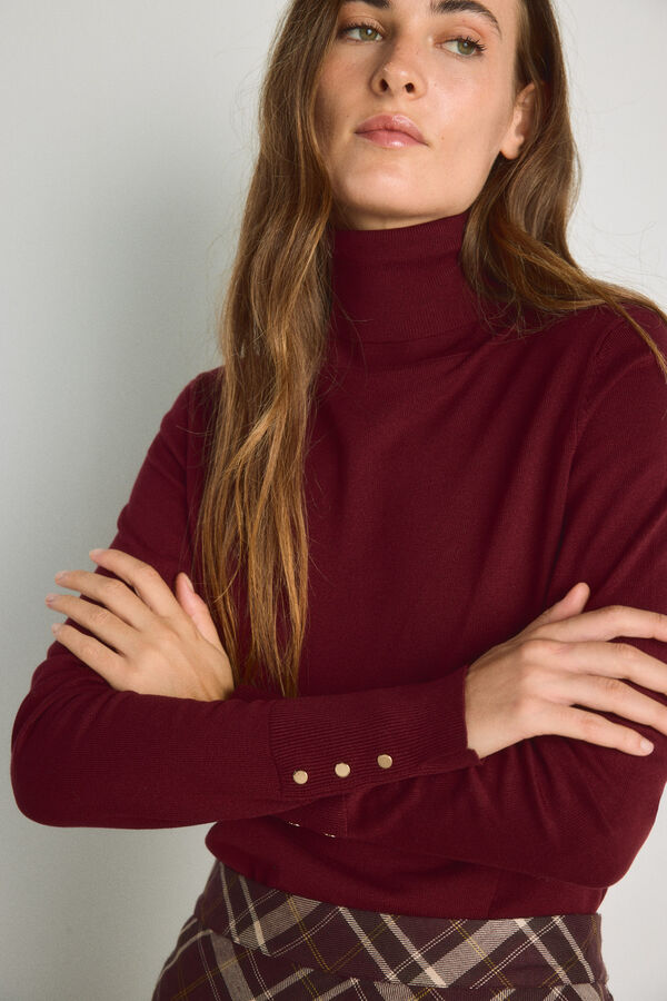 Milano Jersey cuello cisne Granate