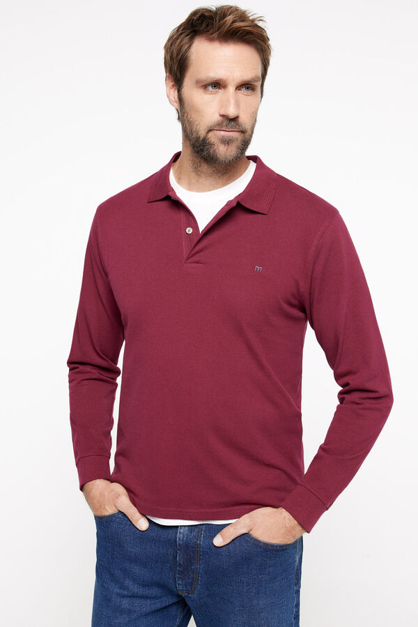 Milano Polo Manga Comprida Bordeaux