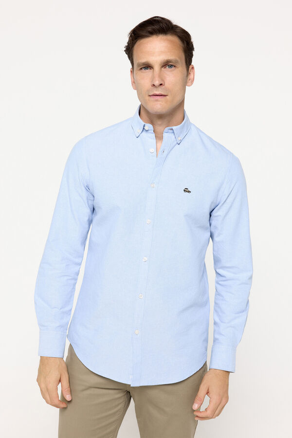Milano Camisa Oxford bordada Azul