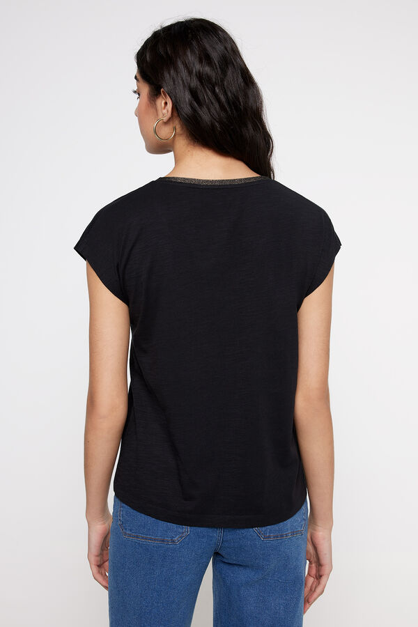 Fifty Outlet Camiseta fornitura brillo Negro