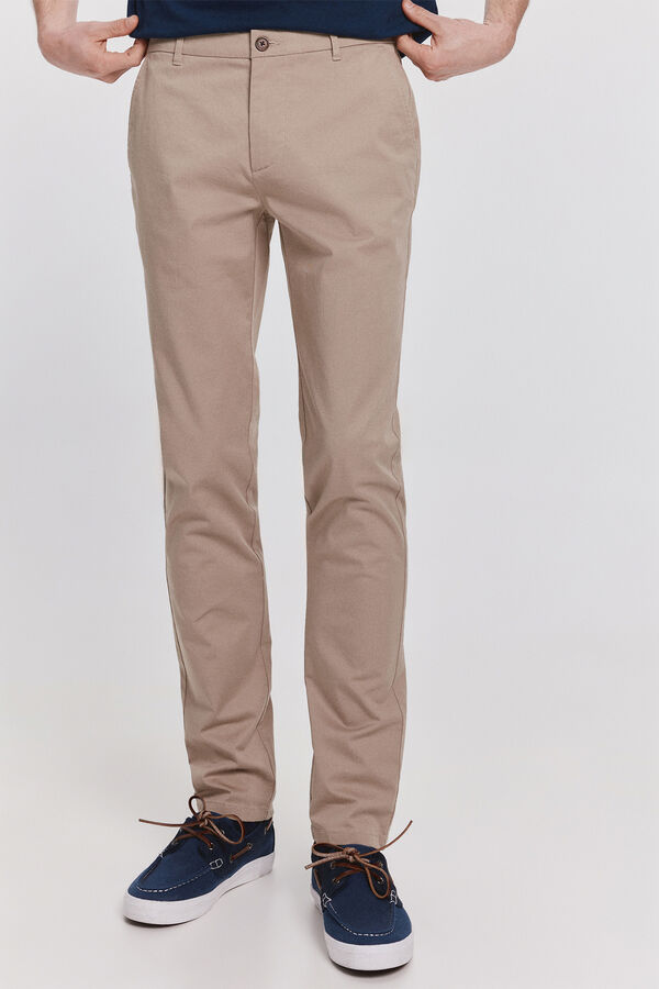 Pedro del Hierro Pantal&oacute;n Chino Liso Beige
