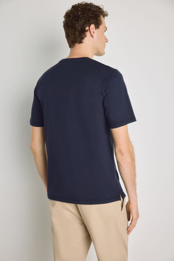 Pedro del Hierro Camiseta b&aacute;sica con logo bordado Navy