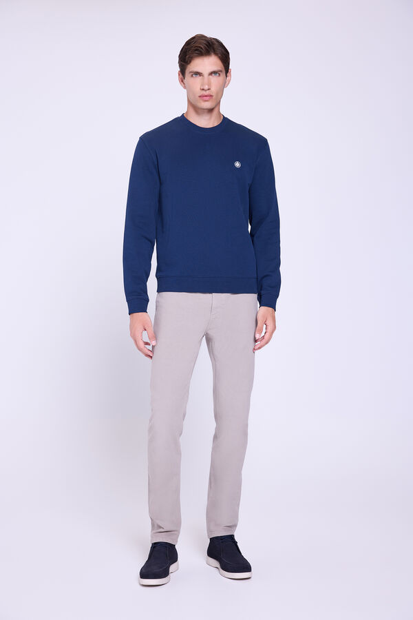 Springfield Sweatshirt com logo e gola redonda Marinho