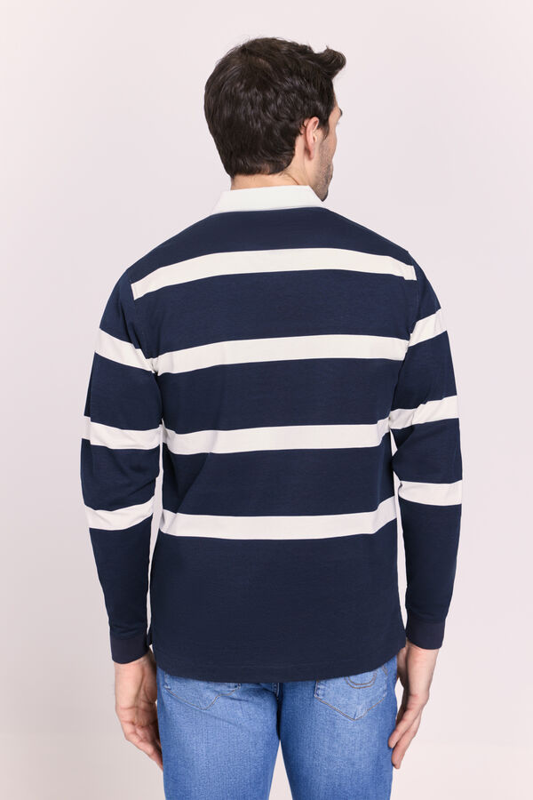 Milano Polo rayas manga larga Navy