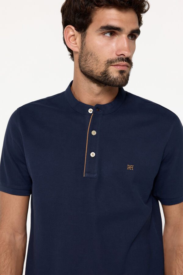 Fifty Outlet Polo piqué PDH gola Mao Marinho