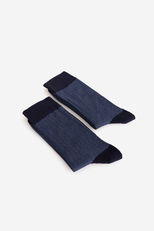 Milano Meias de espiga Marinho
