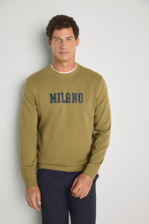 Milano Sweatshirt gola redonda com logo C&aacute;qui m&eacute;dio