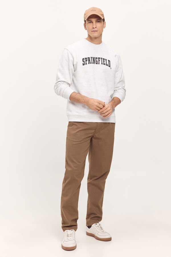 Springfield Sudadera B&aacute;sica Cuello Caja Gris Claro