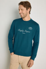 Springfield Sweatshirt gola redonda com logo Azul