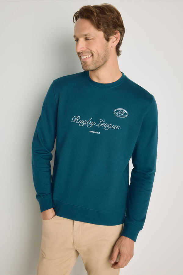 Springfield Sweatshirt gola redonda com logo Azul