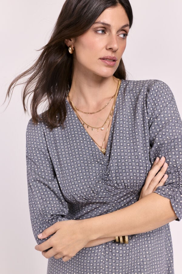 Milano Tecido com n&oacute; estampado Marinho