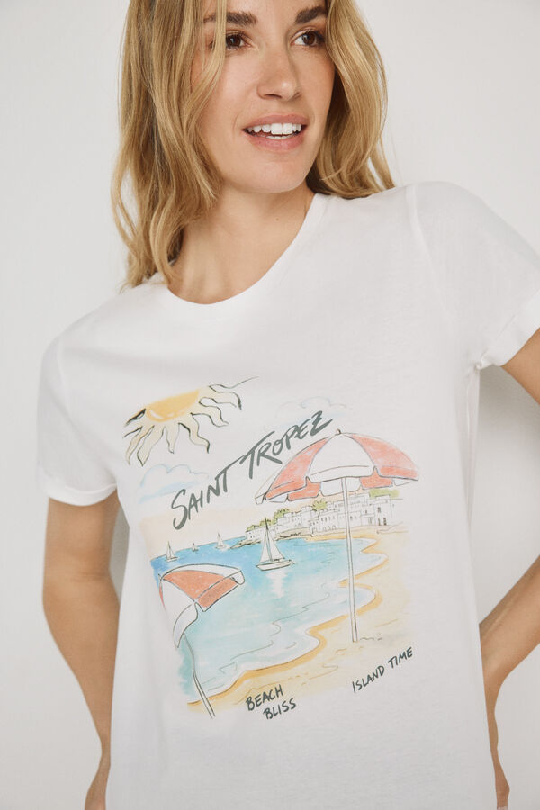 Milano T-shirt estampada de manga curta Branco